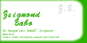 zsigmond babo business card